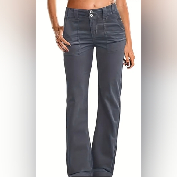 Gray Straight-Leg Pants - Picture 3 of 7